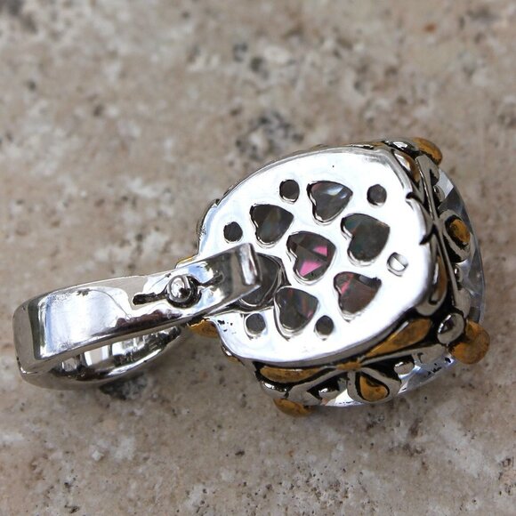 Multi Faceted Throne Room Fire Aurora Borealis Rainbow Ice Glam AB CZ Pendant - Picture 5 of 6